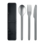 Besteck-Set Edelstahl Schwarz von oben