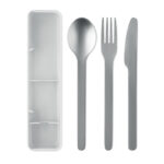 Besteck-Set Edelstahl Weiß von oben