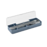 Besteck-Set Edelstahl Blau, Seitenansicht