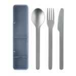 Besteck-Set Edelstahl Blau von oben