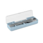 Besteck-Set Edelstahl Blau, Seitenansicht