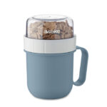 Müslibecher 450 ml Blau mit markiertem Druckbereich für Ihr Logo