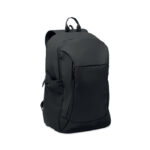 15" Laptop-Rucksack PU Schwarz als Werbeartikel mit Logodruck