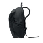 15" Laptop-Rucksack PU Schwarz, geöffnet dargestellt