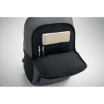 15" Laptop-Rucksack PU Grau, Detailaufnahme des Materials