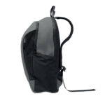 15" Laptop-Rucksack PU Grau, geöffnet dargestellt