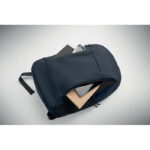 15" Laptop-Rucksack PU Blau, Detailaufnahme des Materials