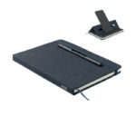 DIN A5 Notizbuch RPET Blau als Werbeartikel mit Logodruck