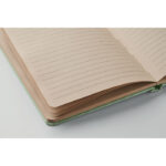 DINA5 Notizbuch Zuckerrohr PLA Gruen, Detailaufnahme des Materials