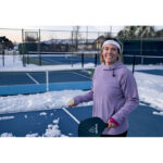 Pickleball-Ballspiel Schwarz mit markiertem Druckbereich für Ihr Logo