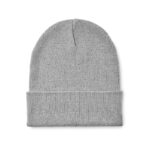 Beanie mit Bündchen Grau als Werbeartikel mit Logodruck