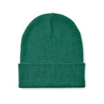 Beanie mit Bündchen Gruen als Werbeartikel mit Logodruck