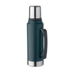 Doppelwandige Flasche 1L Blau als Werbeartikel mit Logodruck