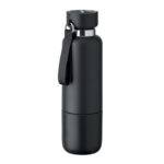 Doppelwandige Flasche 500ml Schwarz als Werbeartikel mit Logodruck