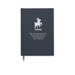 DIN A5 Notizbuch rec. Material Blau mit markiertem Druckbereich für Ihr Logo