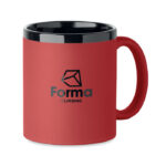 Keramikbecher für Laser 300 ml Rot mit markiertem Druckbereich für Ihr Logo