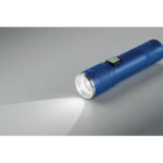 Wiederaufladbare Taschenlampe Blau, Detailaufnahme des Materials