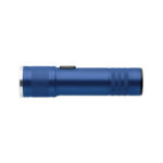 Wiederaufladbare Taschenlampe Blau, geöffnet dargestellt