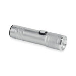 Wiederaufladbare Taschenlampe Silber als Werbeartikel mit Logodruck
