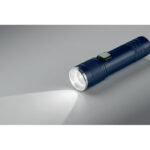 Wiederaufladbare Taschenlampe Blau, Detailaufnahme des Materials