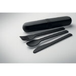Besteck-Set PLA Schwarz, Detailaufnahme des Materials