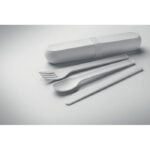 Besteck-Set PLA Weiß, Detailaufnahme des Materials