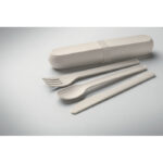 Besteck-Set PLA Braun, Detailaufnahme des Materials