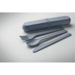 Besteck-Set PLA Blau, Detailaufnahme des Materials