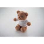 Teddybär mit T-Shirt 23cm Weiß, Detailaufnahme des Materials