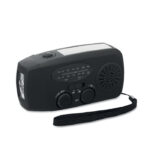 AM/FM Radio mit Taschenlampe MO2746- Schwarz als Werbeartikel mit Logodruck