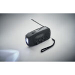 AM/FM Radio mit Taschenlampe MO2746- Schwarz, Detailaufnahme des Materials