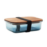 Lunchbox Glas 800ml Blau als Werbeartikel mit Logodruck