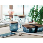 Gerippter Glasbecher 300ml – Rückansicht