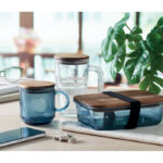 Gerippter Glasbecher 300ml von oben