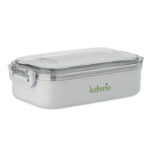 Lunchbox PP 750ml Grau mit markiertem Druckbereich für Ihr Logo