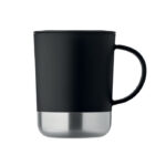PP Becher 300ml Schwarz, geöffnet dargestellt