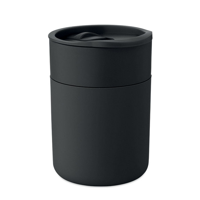 PP-Becher 330ml Schwarz als Werbeartikel mit Logodruck