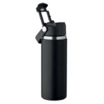 Isolierflasche 500 ml Schwarz, Rückansicht