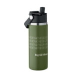 Isolierflasche 500 ml Gruen mit markiertem Druckbereich für Ihr Logo