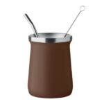 Yerba-Mate-Becher 240ml Braun als Werbeartikel mit Logodruck