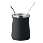 Yerba-Mate-Becher 240ml Schwarz als Werbeartikel mit Logodruck