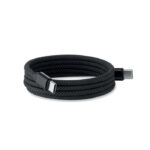Magnetisches Kabel RPET Schwarz, Rückansicht