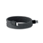 Magnetisches Kabel RPET Schwarz, Rückansicht