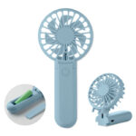 Klappbarer Ventilator Blau als Werbeartikel mit Logodruck