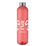 Trinkflasche RPET 1000ml Rot mit markiertem Druckbereich für Ihr Logo