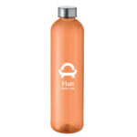 Trinkflasche RPET 1000ml Orange mit markiertem Druckbereich für Ihr Logo