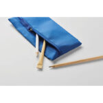 Schlampermäppchen RPET Blau, Detailaufnahme des Materials