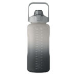 RPET-Trinkflasche 2000ml Schwarz, geöffnet dargestellt