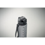 Sport-Trinkflasche 700ml Grau, geöffnet dargestellt