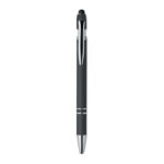 Druckkugelschreiber mit Stylus Schwarz, Rückansicht